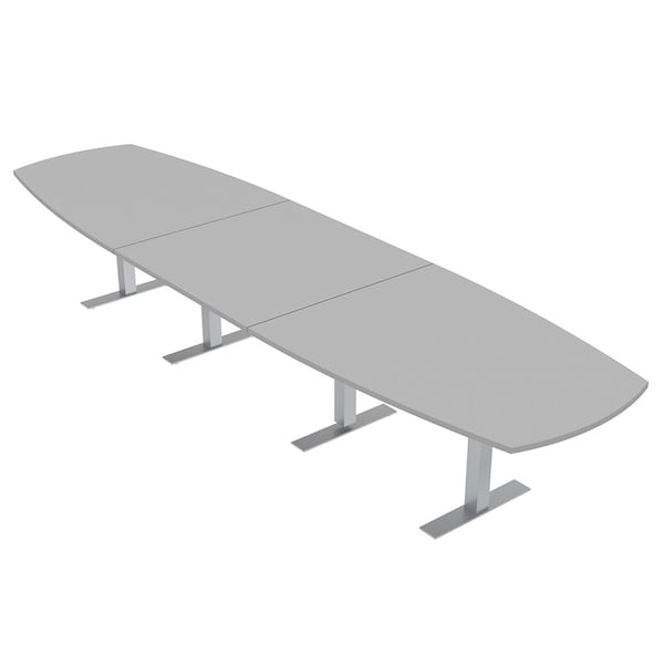 45 in W, 166 in L, 29 in H, Engineered Wood Top, Grey